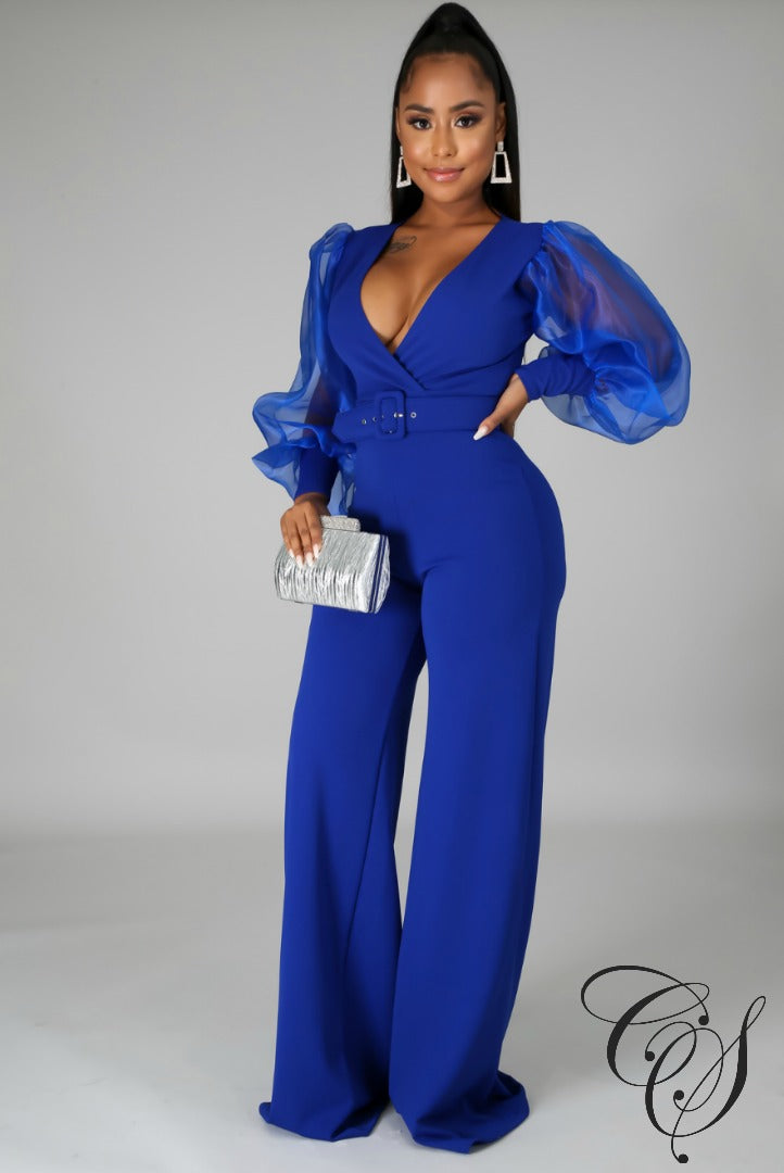 Lola Long Organza Sleeve Jumpsuit