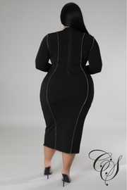 Lonia Contrast Leopard Print Long Sleeve Midaxi Dress