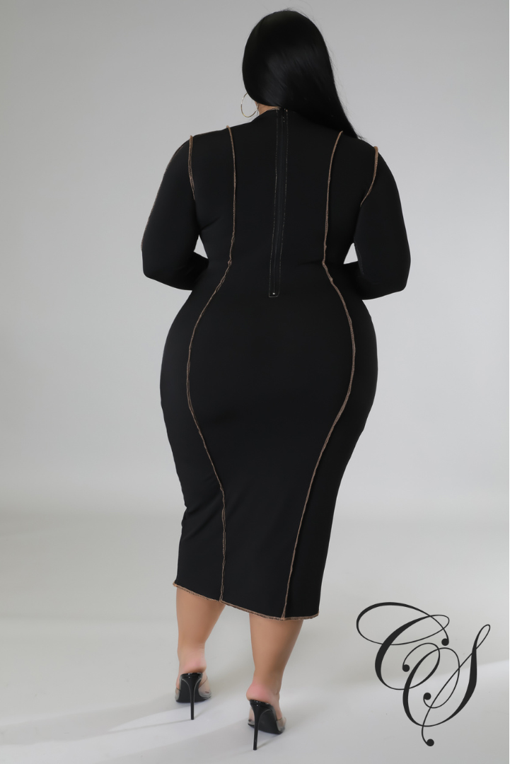 Lonia Contrast Leopard Print Long Sleeve Midaxi Dress
