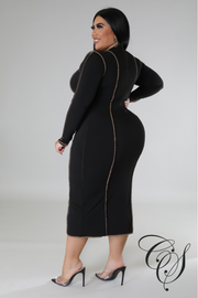 Lonia Contrast Leopard Print Long Sleeve Midaxi Dress