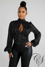 Lyn Shine Polka Dot Top, Top - Designs By Cece Symoné