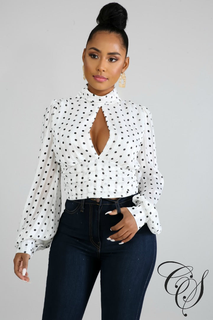Lyn Shine Polka Dot Top, Top - Designs By Cece Symoné
