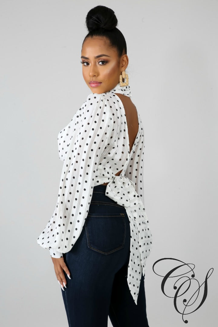 Lyn Shine Polka Dot Top, Top - Designs By Cece Symoné