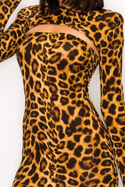 Connie Crop Top with Shoulder Pad Bodycon Dress Se