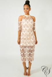 Margaret Fringe Sequin Midi Dress, Dresses - Designs By Cece Symoné