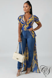 Margo Medallions Long Tail Top, Top - Designs By Cece Symoné