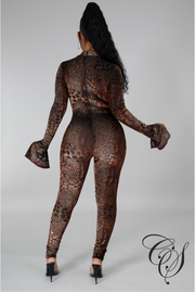 Mariam Animal Print Jumpsuit with Face Mask