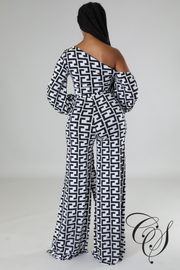 Marinda Monochrome Print Jumpsuit