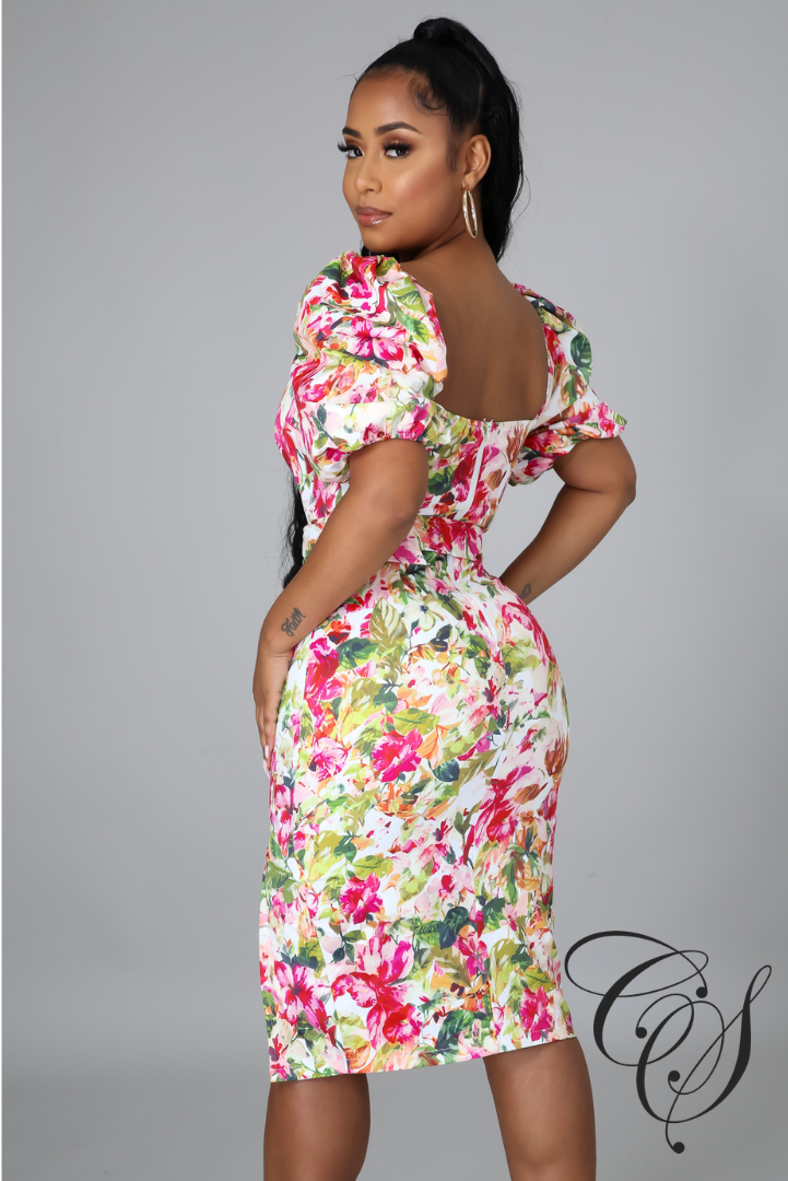 Marlen Floral Print Mini Dress