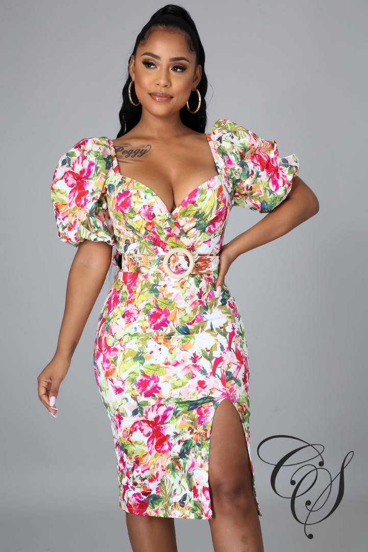 Marlen Floral Print Mini Dress