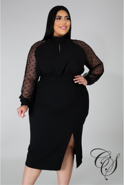 Marsha Black Mesh Dress