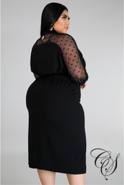 Marsha Black Mesh Dress