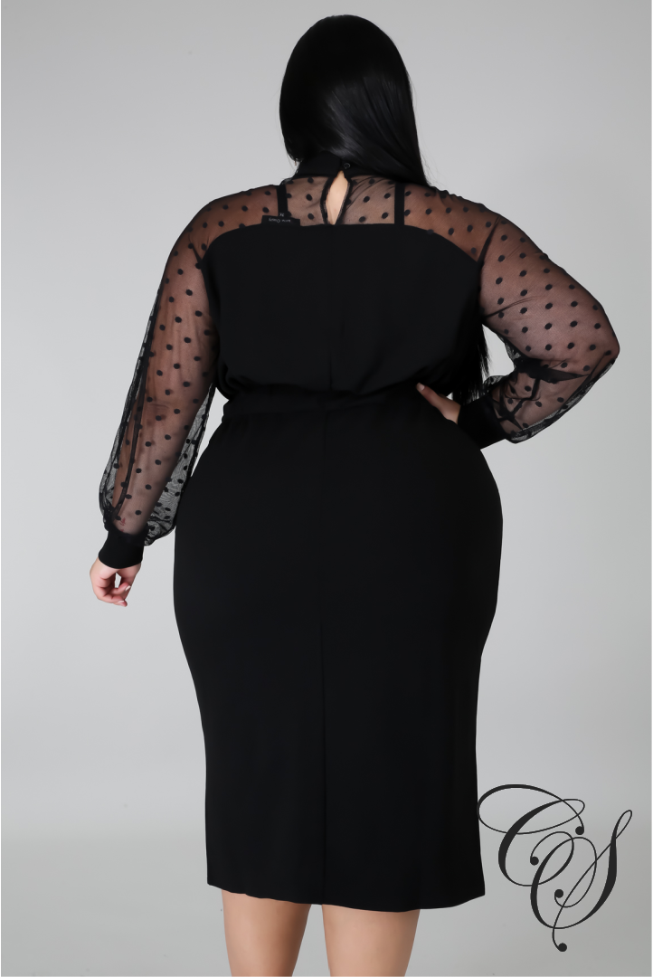 Marsha Black Mesh Dress