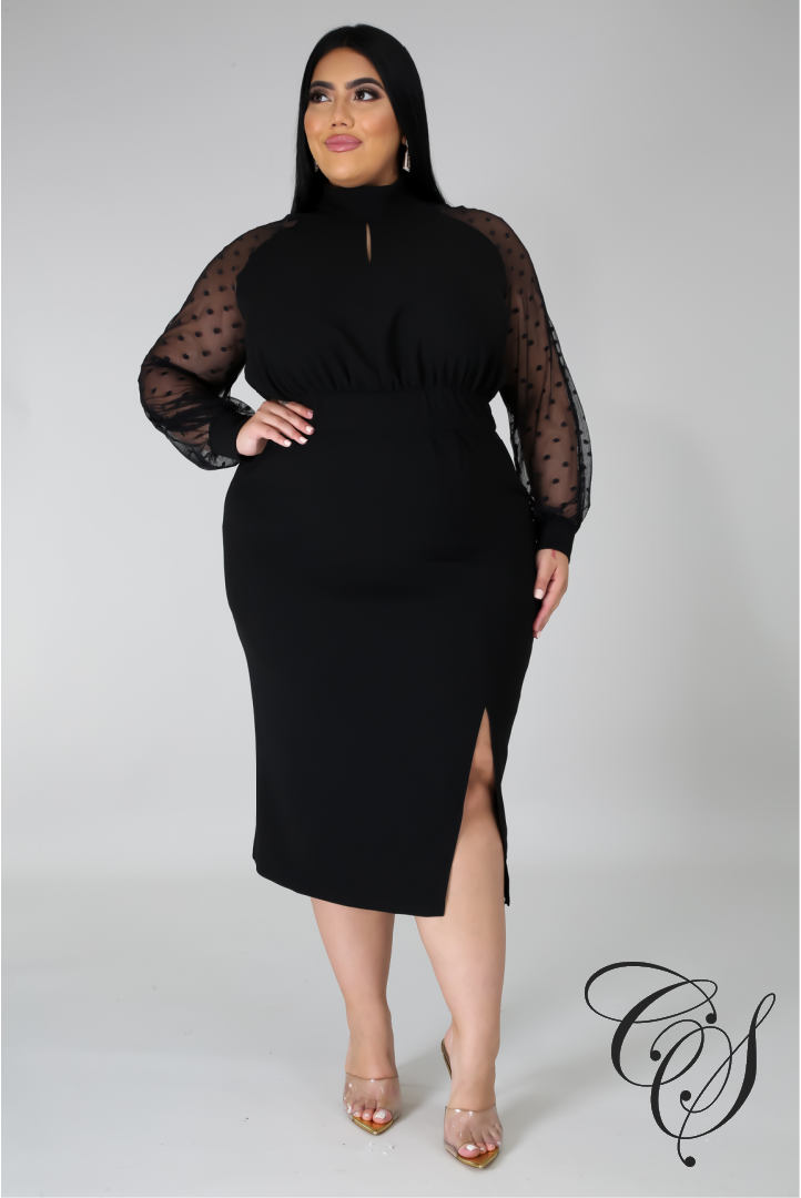 Marsha Black Mesh Dress