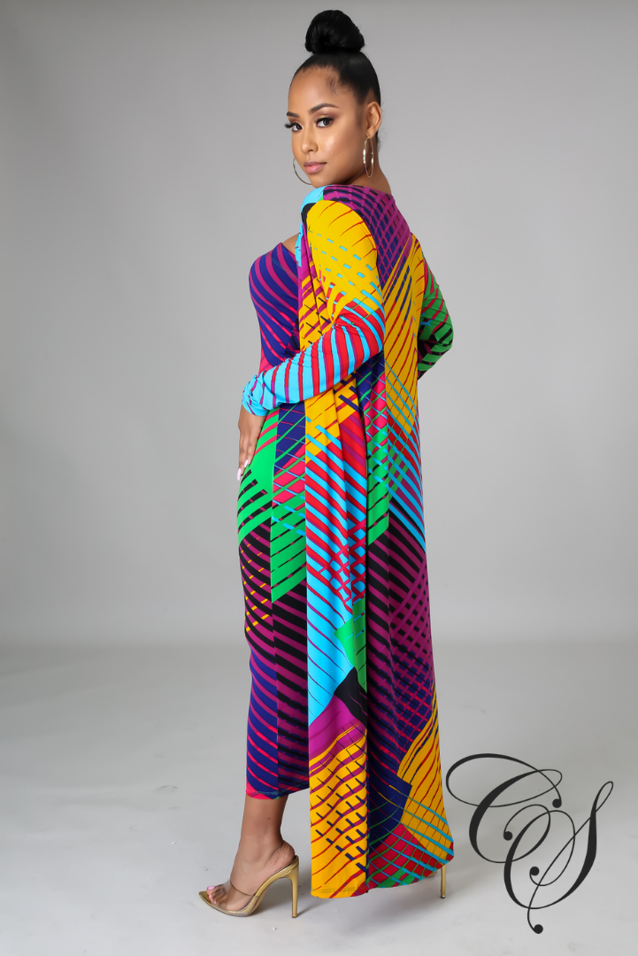 Martina Multi-Color Print Dress Set