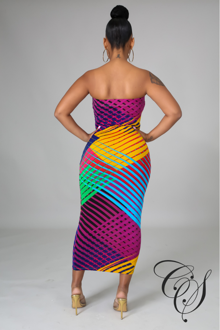 Martina Multi-Color Print Dress Set