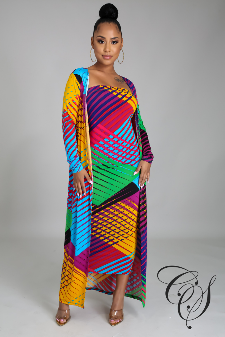 Martina Multi-Color Print Dress Set