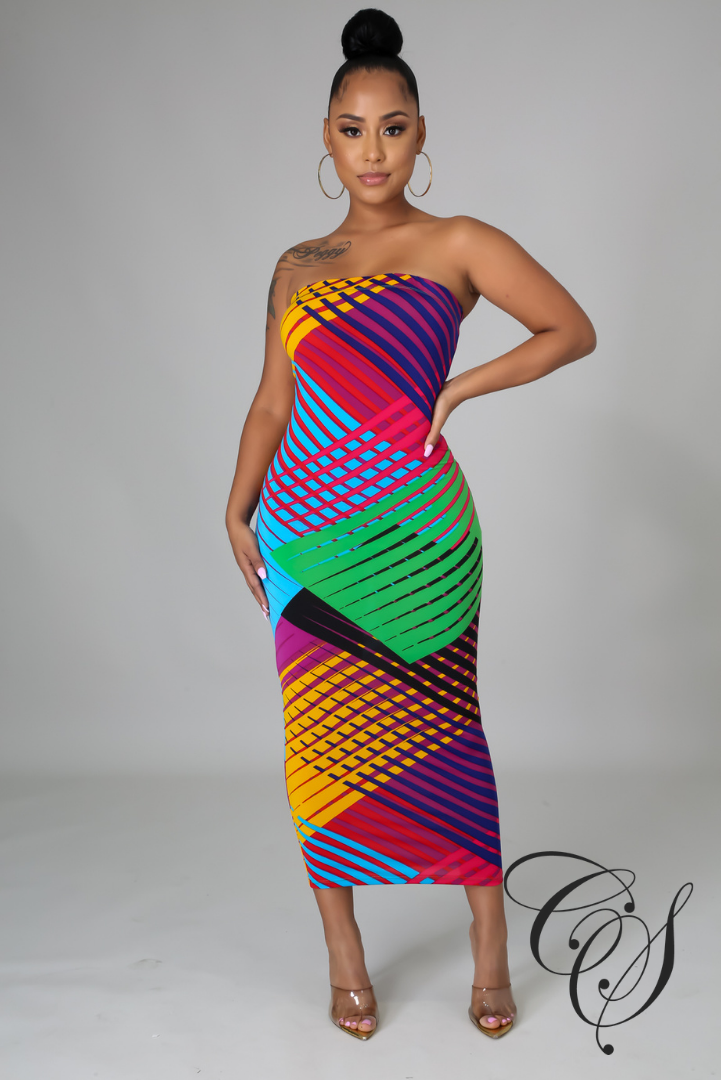 Martina Multi-Color Print Dress Set