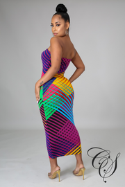 Martina Multi-Color Print Dress Set