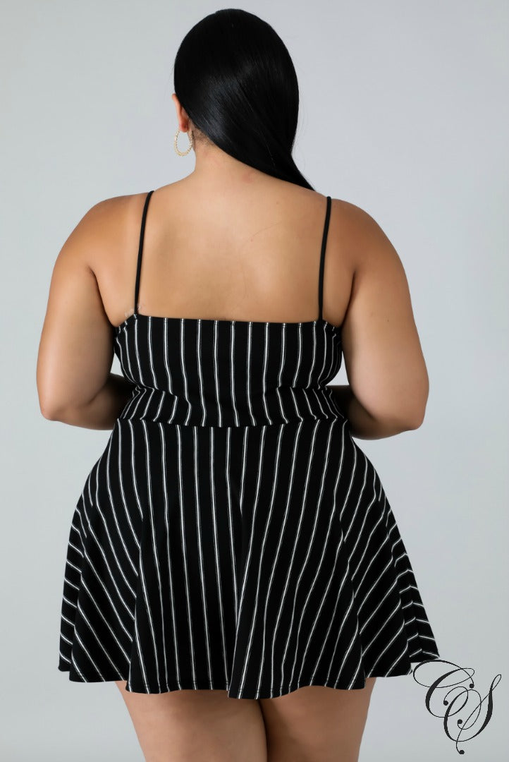 Maya Pinstripe Skort Dress, Romper - Designs By Cece Symoné