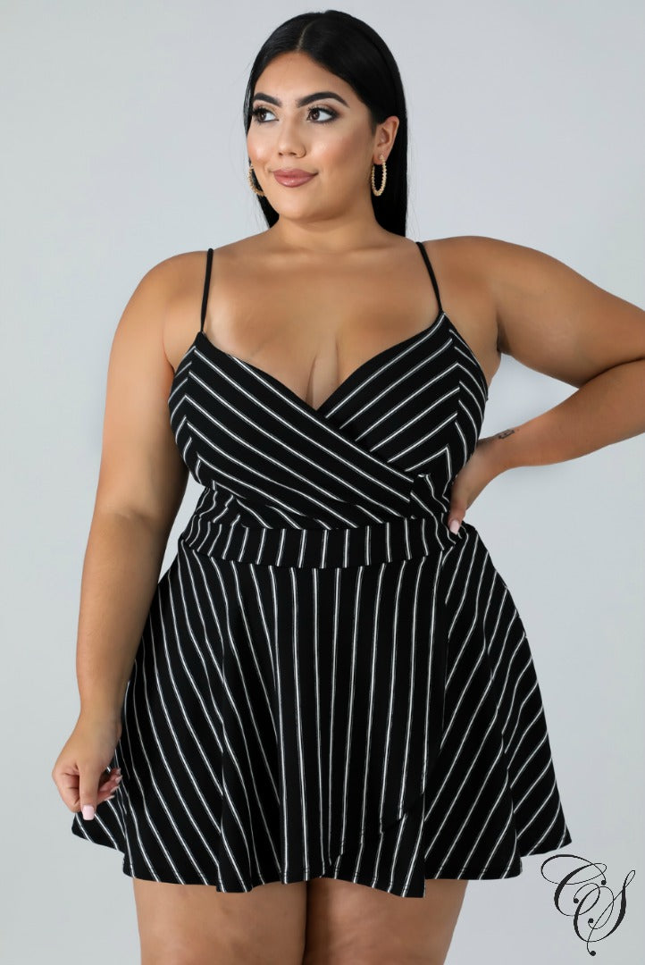 Maya Pinstripe Skort Dress, Romper - Designs By Cece Symoné