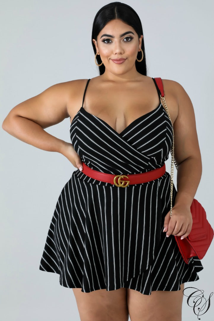 Maya Pinstripe Skort Dress, Romper - Designs By Cece Symoné