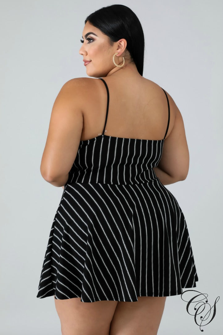 Maya Pinstripe Skort Dress, Romper - Designs By Cece Symoné