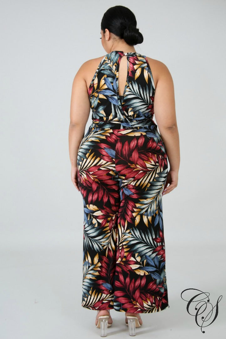 Mel Exotic Leaves Jumper, Jumpsuit - Designs By Cece Symoné