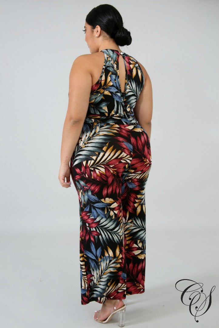 Mel Exotic Leaves Jumper, Jumpsuit - Designs By Cece Symoné