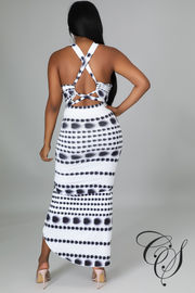 Melia Monochrome Print Halterneck Detail Bodycon Dress
