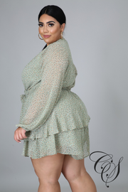 Meshia Mint Floral Print Romper