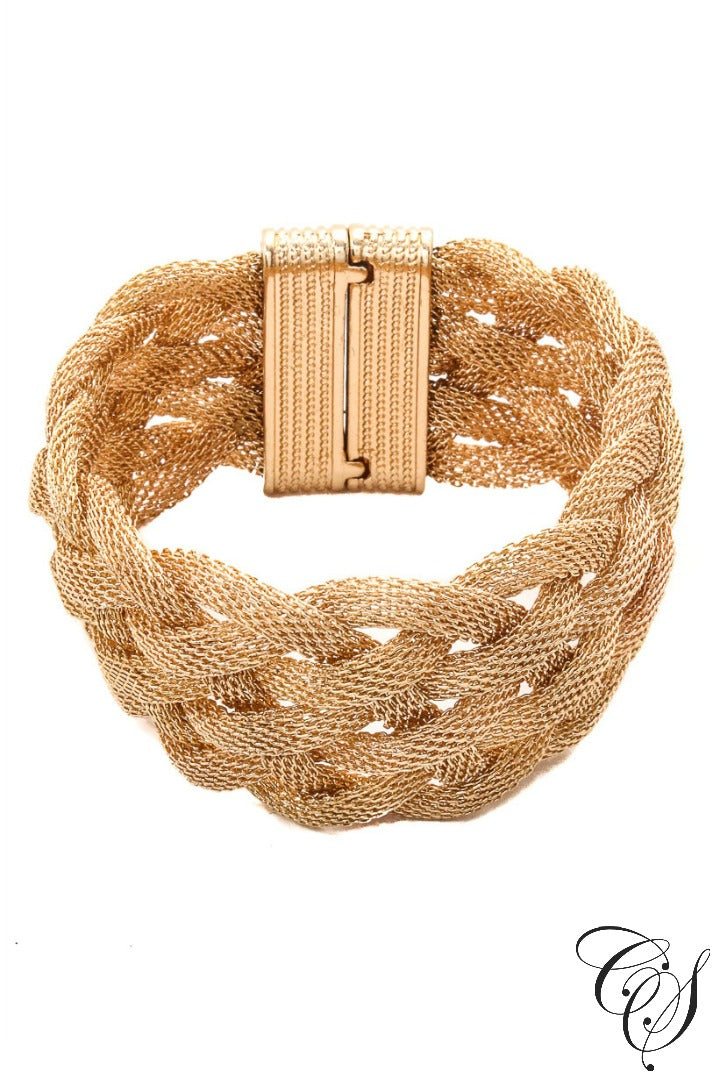 Metallic Braided Magnetic Bracelet, Bracelet - Designs By Cece Symoné
