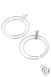 Metallic Double Hoop Drop Earrings, earrings - Designs By Cece Symoné