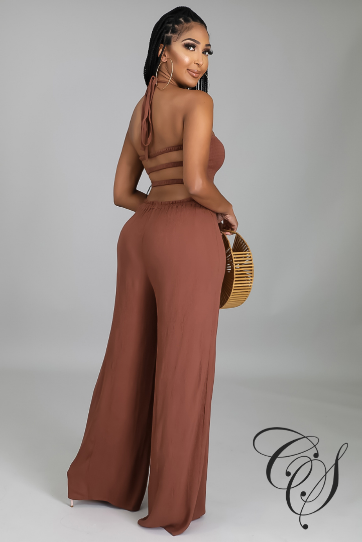 Mica Smocked Bar Back Jumpsuit