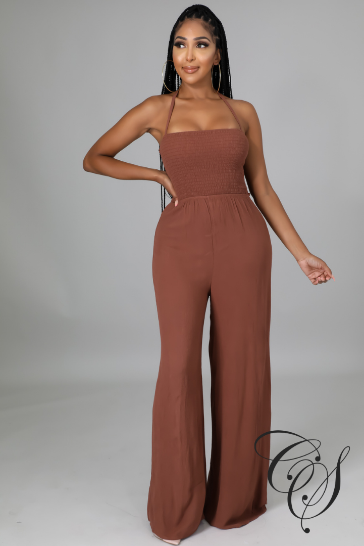 Mica Smocked Bar Back Jumpsuit