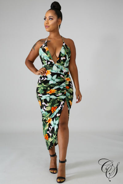 Milan Floral Scrunch Dress, Dresses - Designs By Cece Symoné