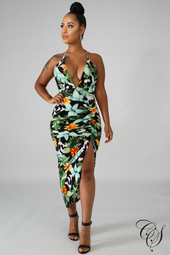 Milan Floral Scrunch Dress, Dresses - Designs By Cece Symoné