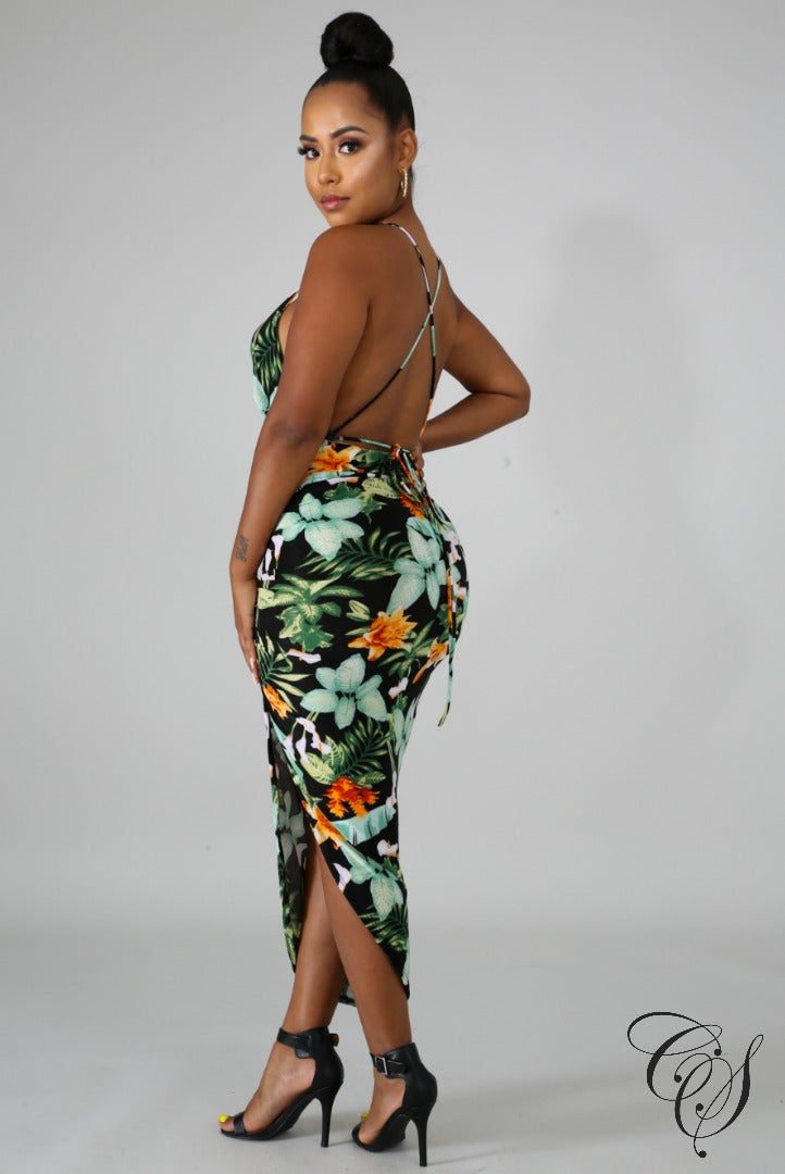 Milan Floral Scrunch Dress, Dresses - Designs By Cece Symoné