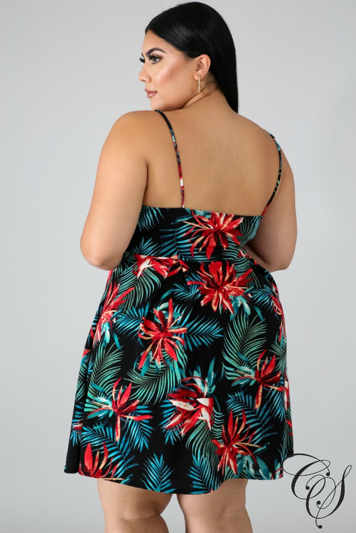 Miley Tropical Floral Flare Dress, Dresses - Designs By Cece Symoné