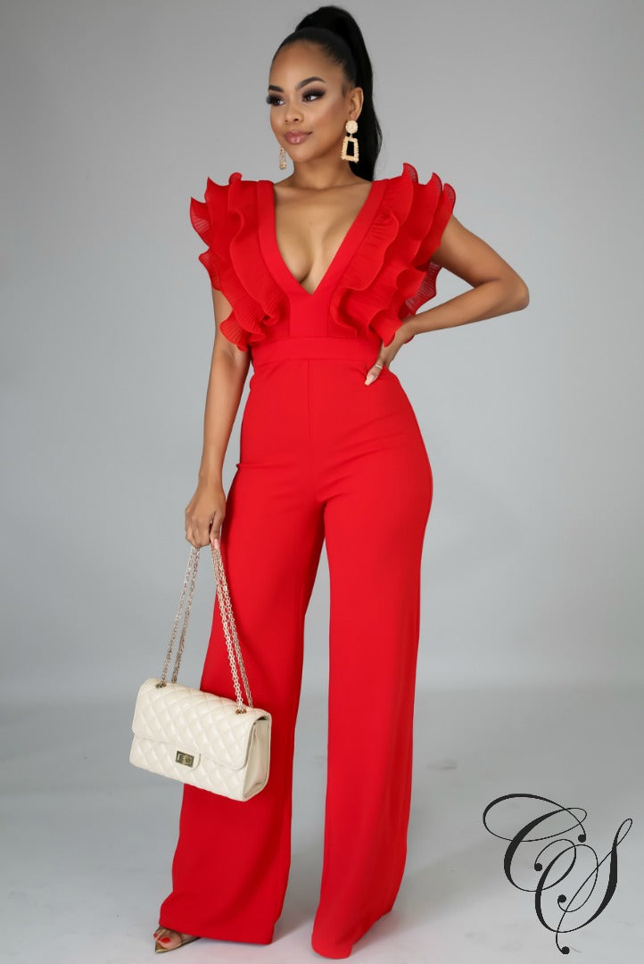 Molly Ruffle Jumpsuit, Jumpsuit - Designs By Cece Symoné