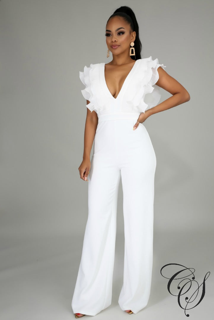 Molly Ruffle Jumpsuit, Jumpsuit - Designs By Cece Symoné