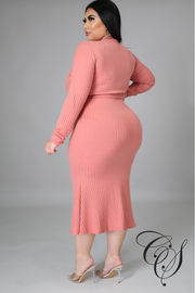 Monica Belted Knit Midi Dress