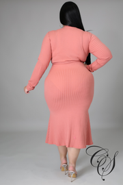 Monica Belted Knit Midi Dress