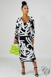 Morgan Sketch Midi Dress, Dresses - Designs By Cece Symoné