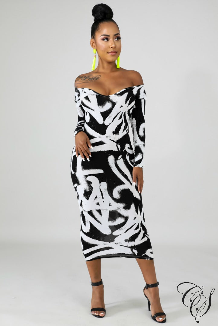 Morgan Sketch Midi Dress, Dresses - Designs By Cece Symoné