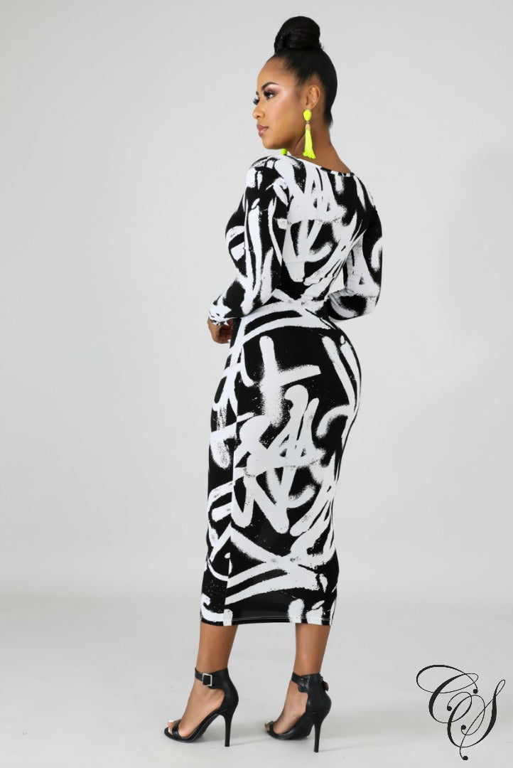 Morgan Sketch Midi Dress, Dresses - Designs By Cece Symoné
