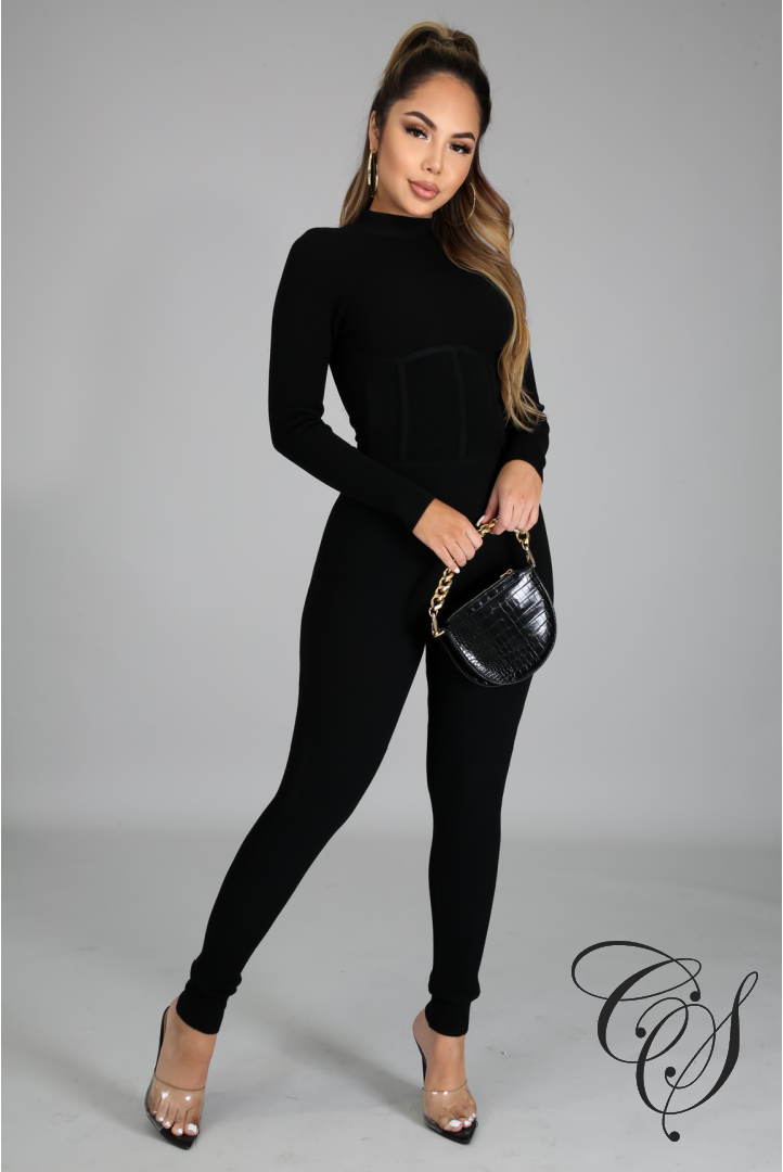 Myla Long Sleeves Open Back Jumpsuit