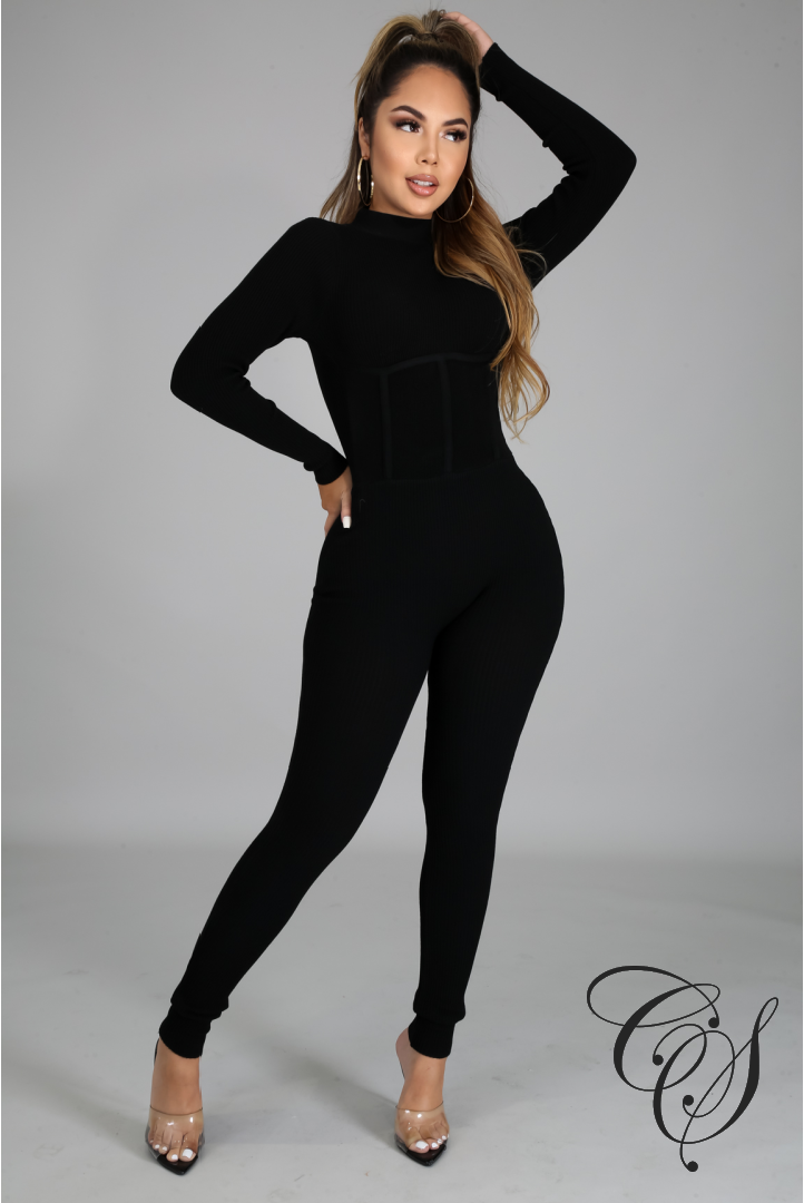 Myla Long Sleeves Open Back Jumpsuit