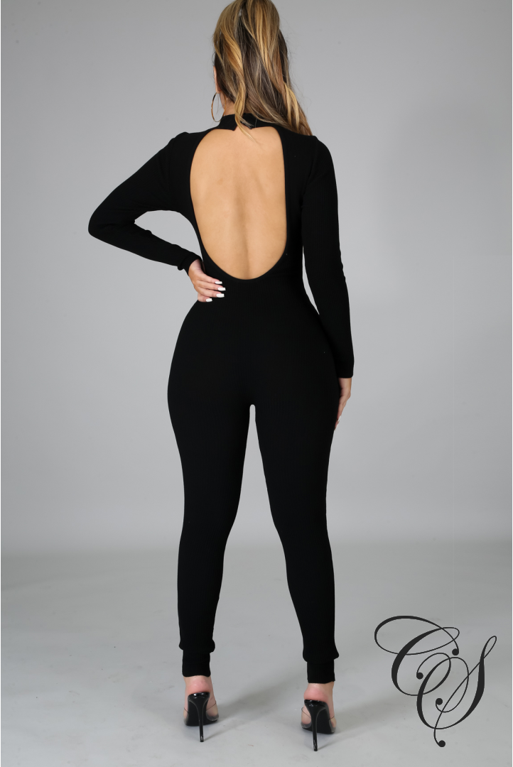 Myla Long Sleeves Open Back Jumpsuit