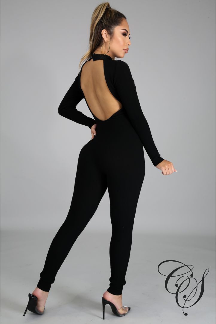 Myla Long Sleeves Open Back Jumpsuit